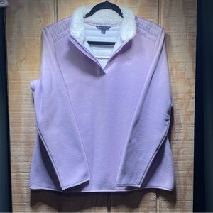 Brooks Brothers Lavender and White Fleece Pullover